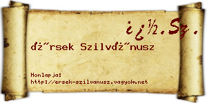 Érsek Szilvánusz névjegykártya